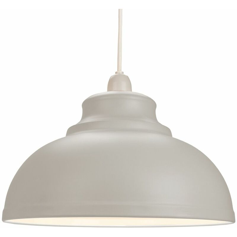 Industrial and Modern Galley Design Dove Grey Metal Ceiling Pendant Light Shade by Happy Homewares