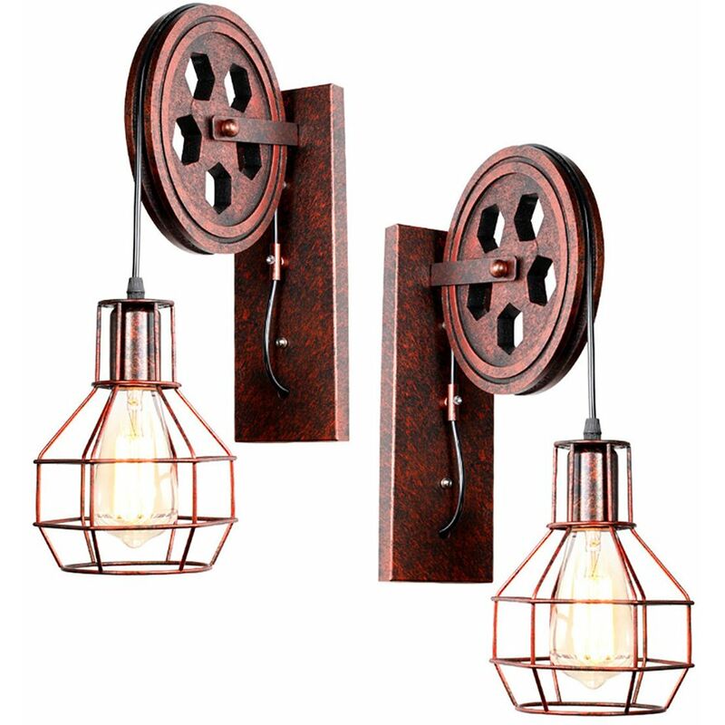 

Stoex - 2PCS Industrial Aplique de Pared Creativa Lámpara de Pared Retro Vintage E27 para Pasillo Cafe Bar Restaurante Hotel