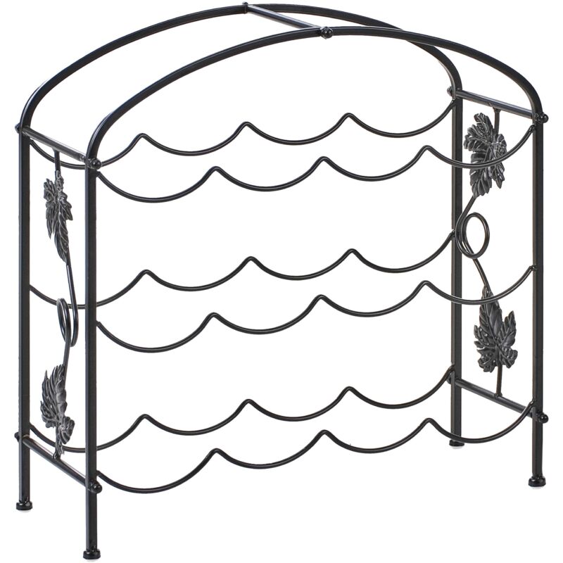 Beliani - Industrial Arched 6-Bottle Wine Rack Metal Iron Black Bundoran
