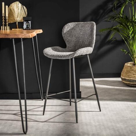 Industrial Bar Stool Golf Boucle Grey