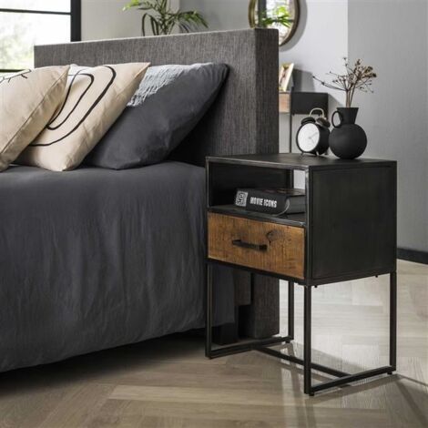 Industrial Bedside Table 1L Blend