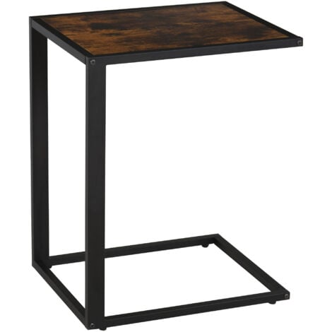 Relaxdays Side Table, C-shape, Two Shelves, H x W x D: approx. 58.5 x 47.5