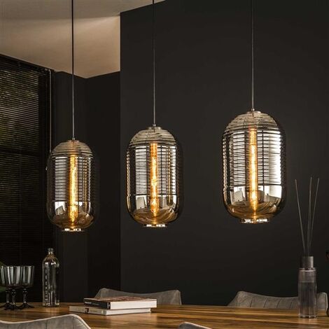 Industrial Ceiling light Trio Chromed Glass