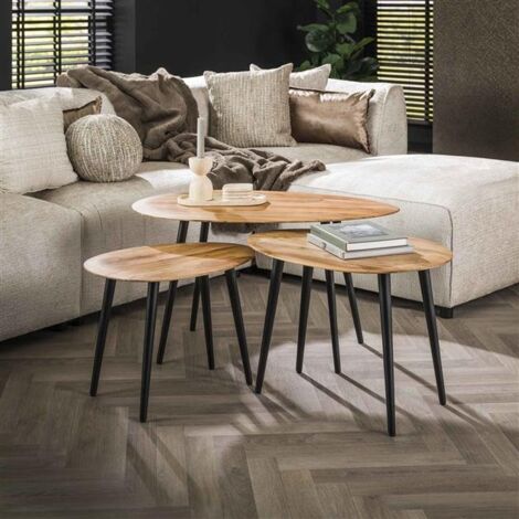 Industrial Coffee Table Organic set of 3