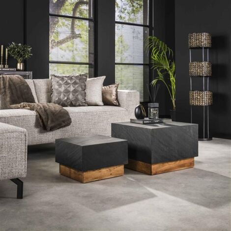 Industrial Coffee Tables Slate Set of 2
