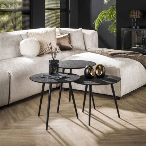 Industrial Coffee Tables Weld Set of 3 Round