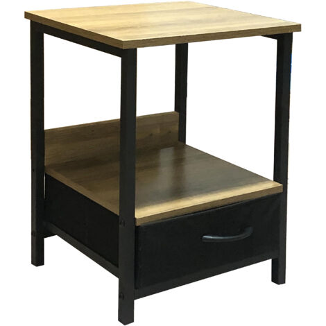 INDUSTRIAL COMODINO 1C METAL/QUERCIA 40X35X55 CM- 1,0 pz