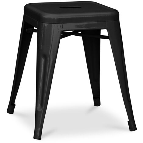 Industrial Design Stool - 45cm - New Edition - Stylix Black