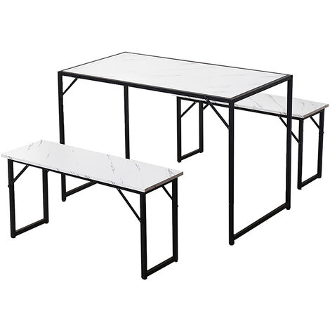 Industrial Dining Table w/ 2X Benches Chairs Dining Sets
