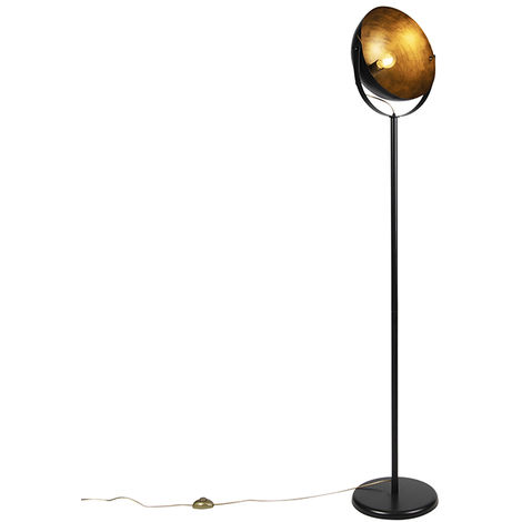 1 x Watt//Indoor Lighting//Lights//Lamps//Living Room QAZQA Modern Floor Lamp Tripod Magna Matte Black Round E27 Max