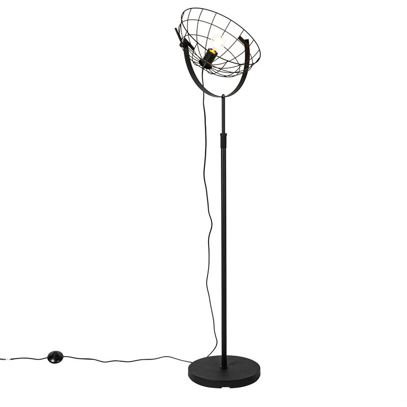 Industrial Floor Lamp Black 35 cm Adjustable - Hanze