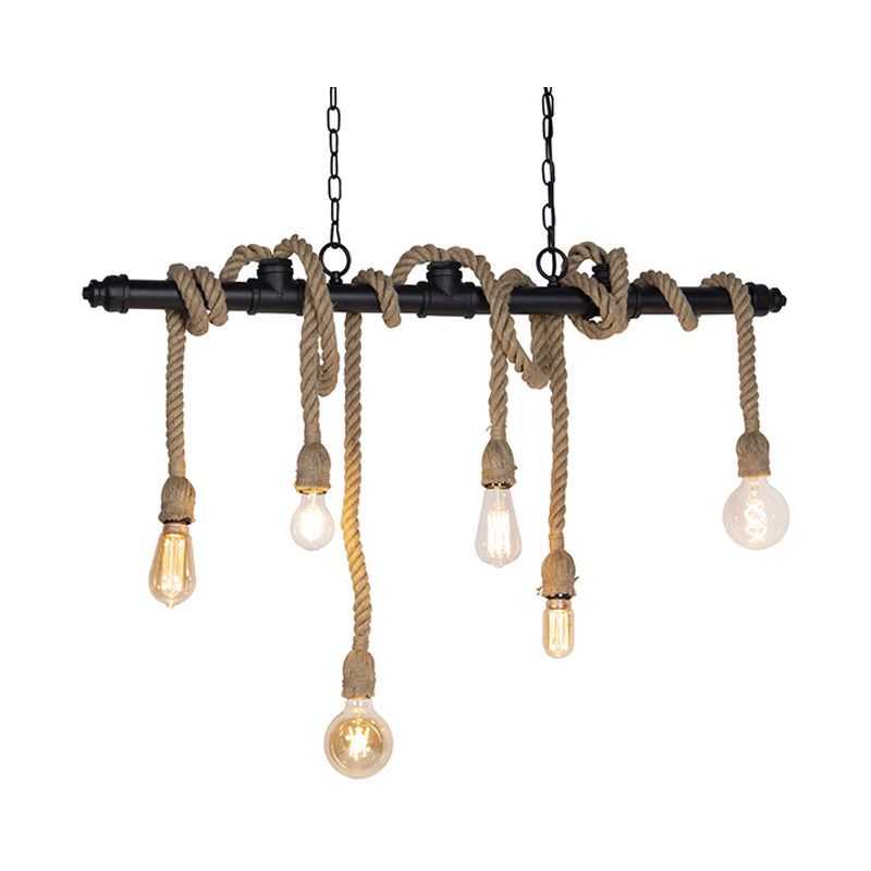 Industrial Pendant Lamp Black 6 Lights - Plural