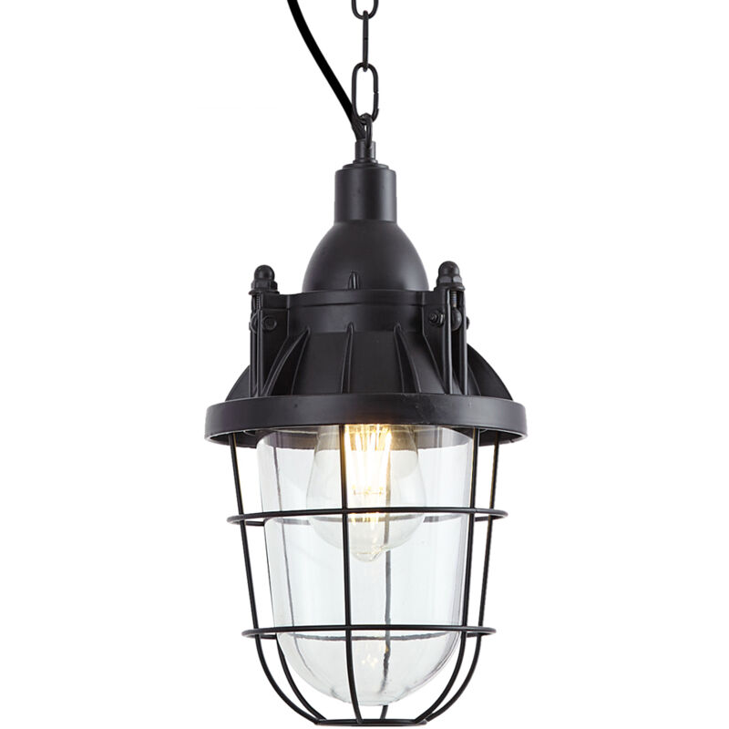 Image of Industrial Pendant Lamp Black with Glass&hellip;