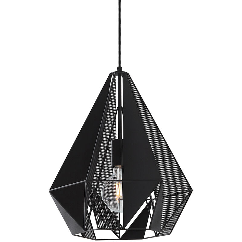 Industrial Pendant Light Black with Mesh - Carcass