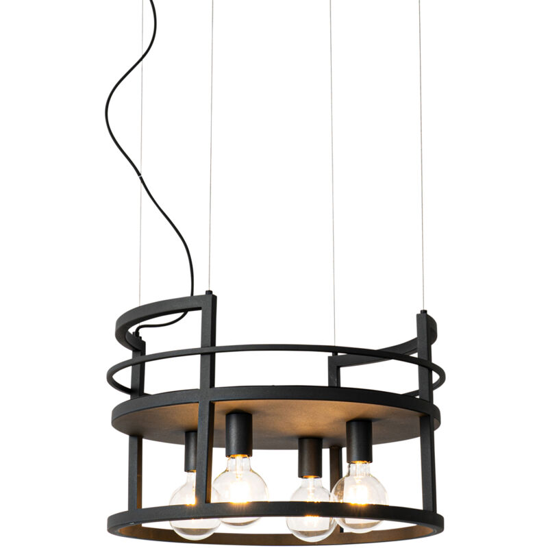 Image of Industrial Pendant Light Black with Round&hellip;