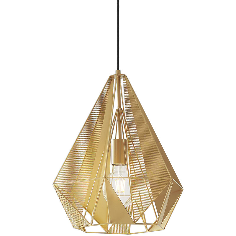 Industrial Pendant Light Gold with Mesh - Carcass