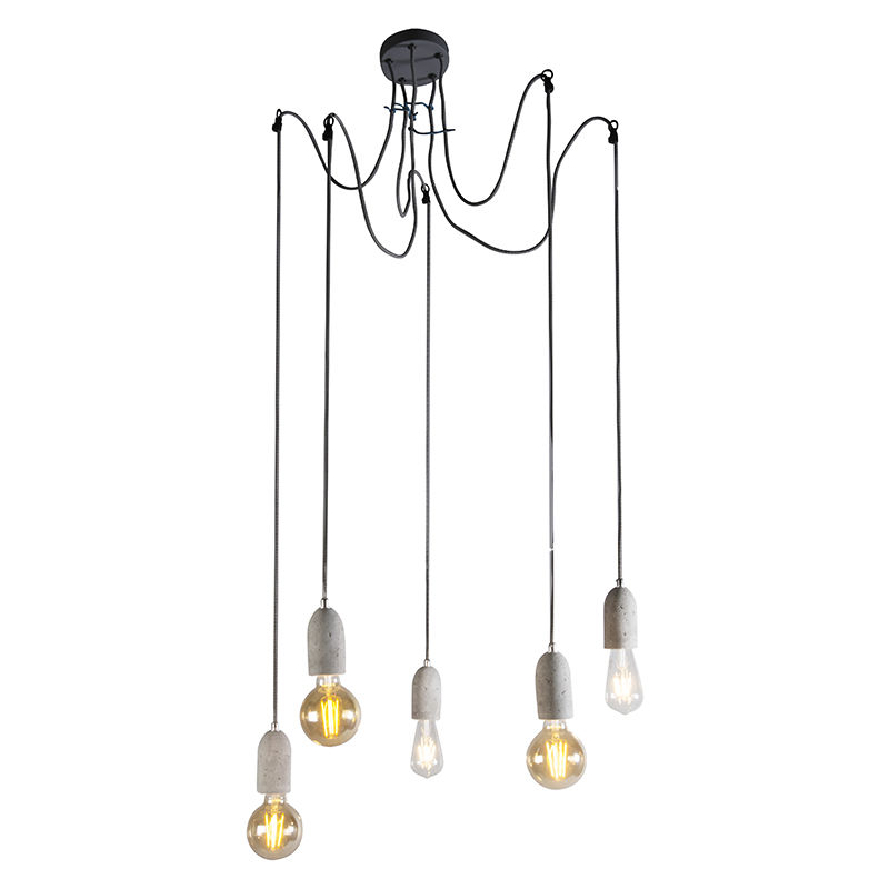 Industrial Pendant Lamp Grey Concrete - Cava 5