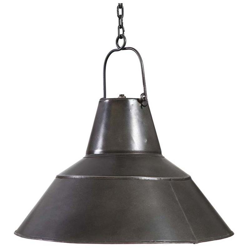 Biscottini - Industrial iron made antiqued balck finish W40xDP40xH24 cm sized non electrified suspended chandelier