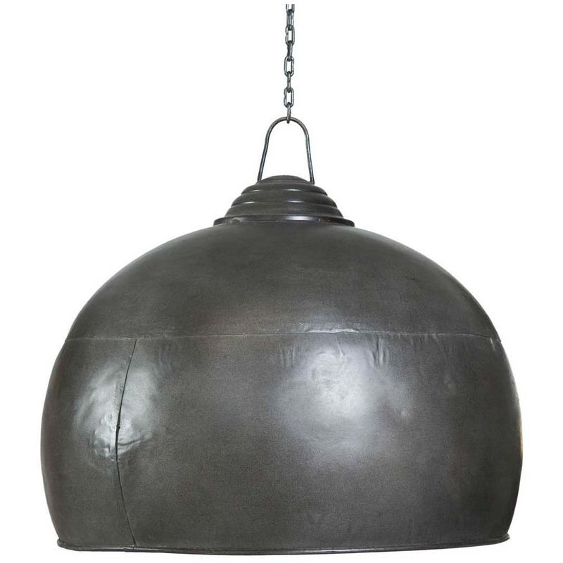 Biscottini - Industrial iron made antiqued black finish W43xDP43xH43 cm sized non electrified suspended chandelier