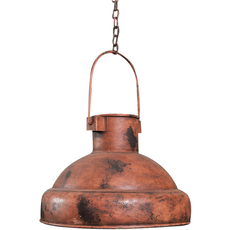 Biscottini - Industrial iron made antiqued orange finish W33xDP33xH24 cm sized non electrified suspended chandelier