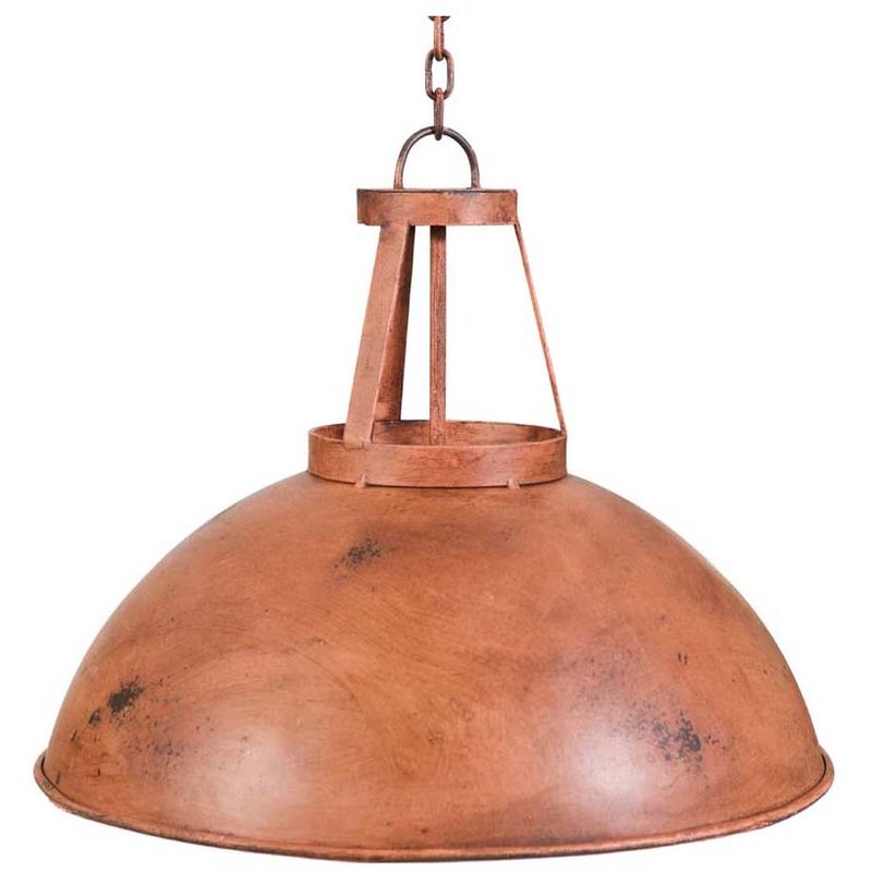Biscottini - Industrial iron made antiqued orange finish W46xDP46xH40 cm sized non electrified suspended chandelier