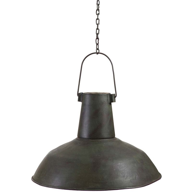 Biscottini - Industrial iron made green finish W50xDP50xH30 cm sized non electrifed suspended chandelier