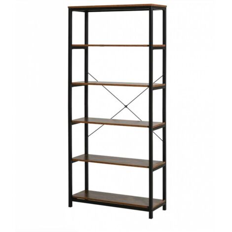 INDUSTRIAL LIBRERIA METAL/QUERCIA 80X30X180 CM