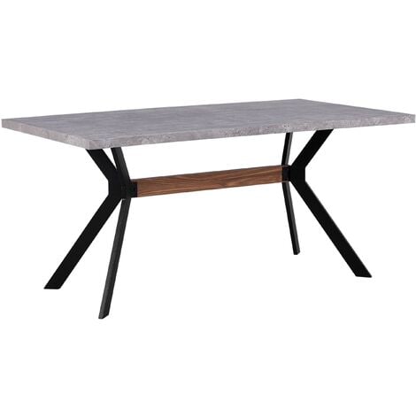 main image of "Industrial Modern Dining Table Concrete Effect MDF Tabletop 160 x 90 cm Benson"