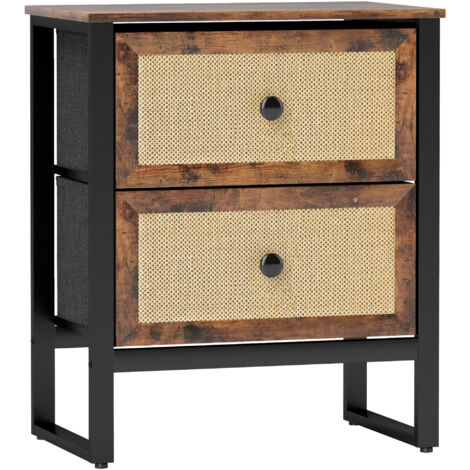 Industrial-Natural Bedside Table - Brown