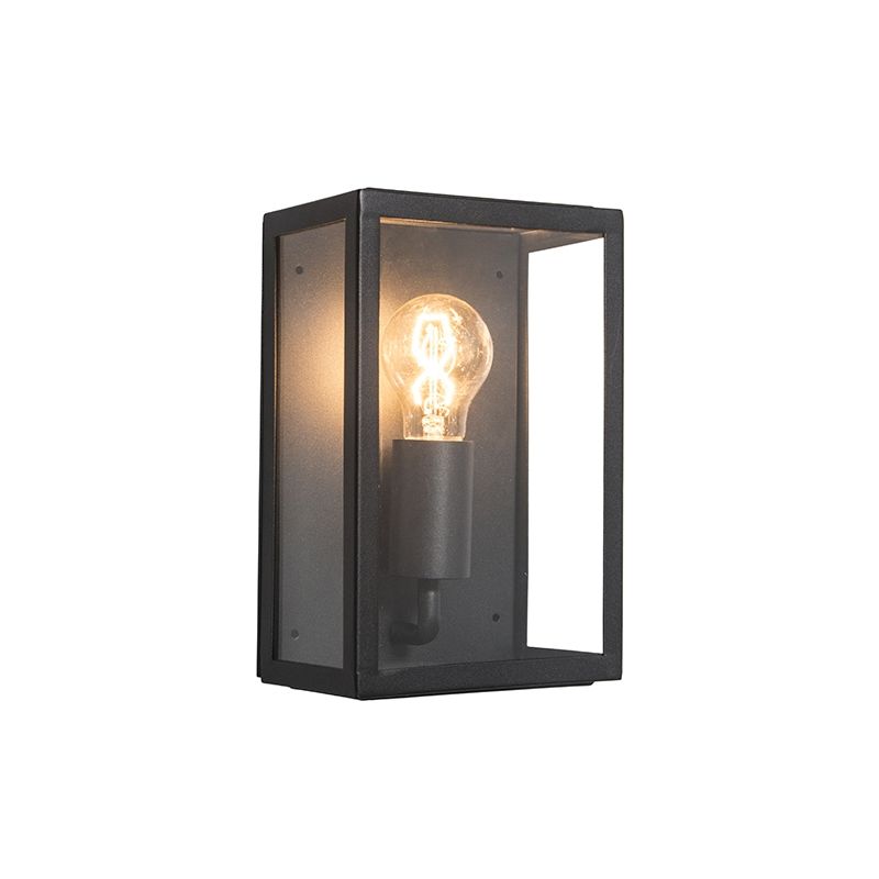 Industrial Outdoor Wall Lamp Black with Glass 25.5 cm IP44 - Rotterdam