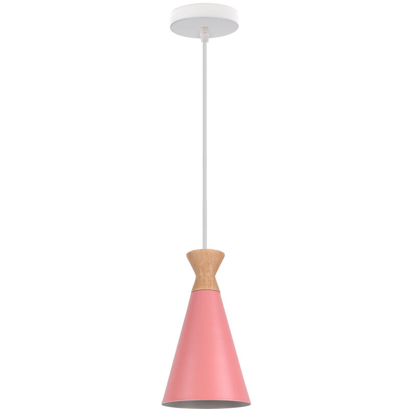 Wottes - Industrial Pendant Lamp Macaron Decoration Modern Metal Creative Chandelier - rosa