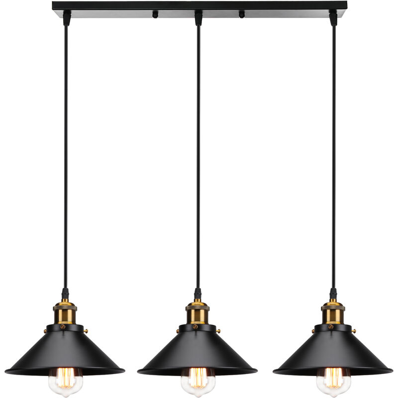 Image of Industrial Pendant Light, Vintage 3 Lights&hellip;