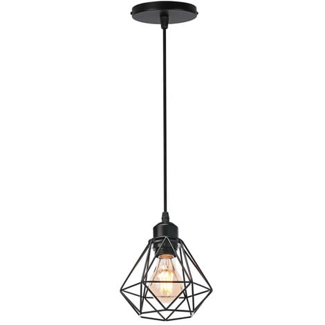 WOTTES Industrial Pendant Light E27 Hanging Lamp Metal Cage Ceiling Lamp for Restaurant Kitchen