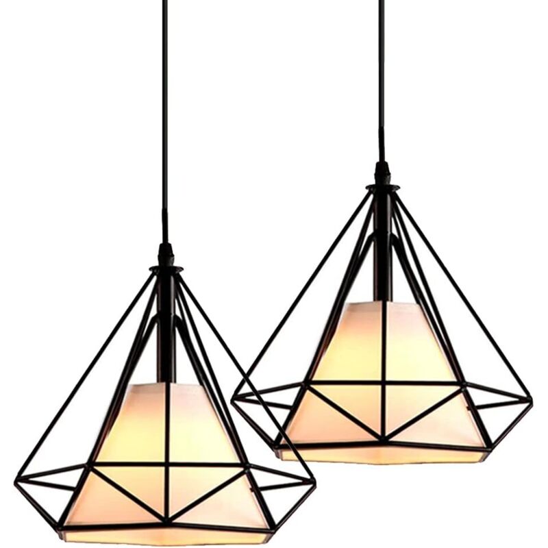 Image of Industrial Pendant Light Metal Geometric Cage&hellip;