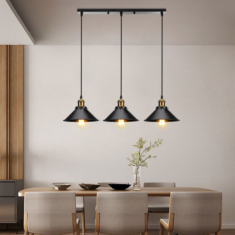 Image of Industrial Pendant Light, Vintage 3 Lights&hellip;