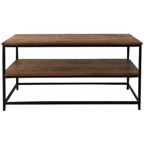 Industrial Plasma TV Unit - Mango Wood/Iron - L45 x W110 x H55 cm - PP Sawn Finish