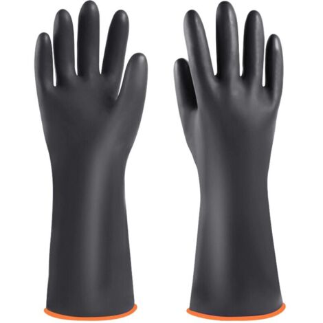 Industrial Rubber Gloves, Heavy Duty Gants en Acids et Alcalins de Longue Durée, Gants Chimie, 35cm Gant's de Protection Chimique