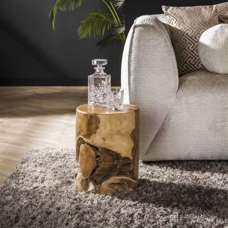 Industrial side table Grove Teak Wood