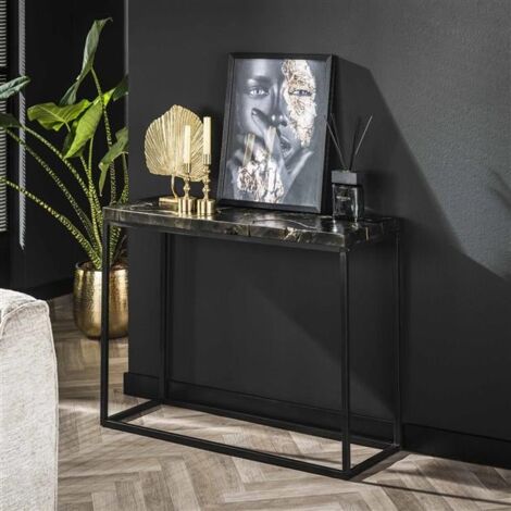 Industrial Side Table Noir Black and Gold