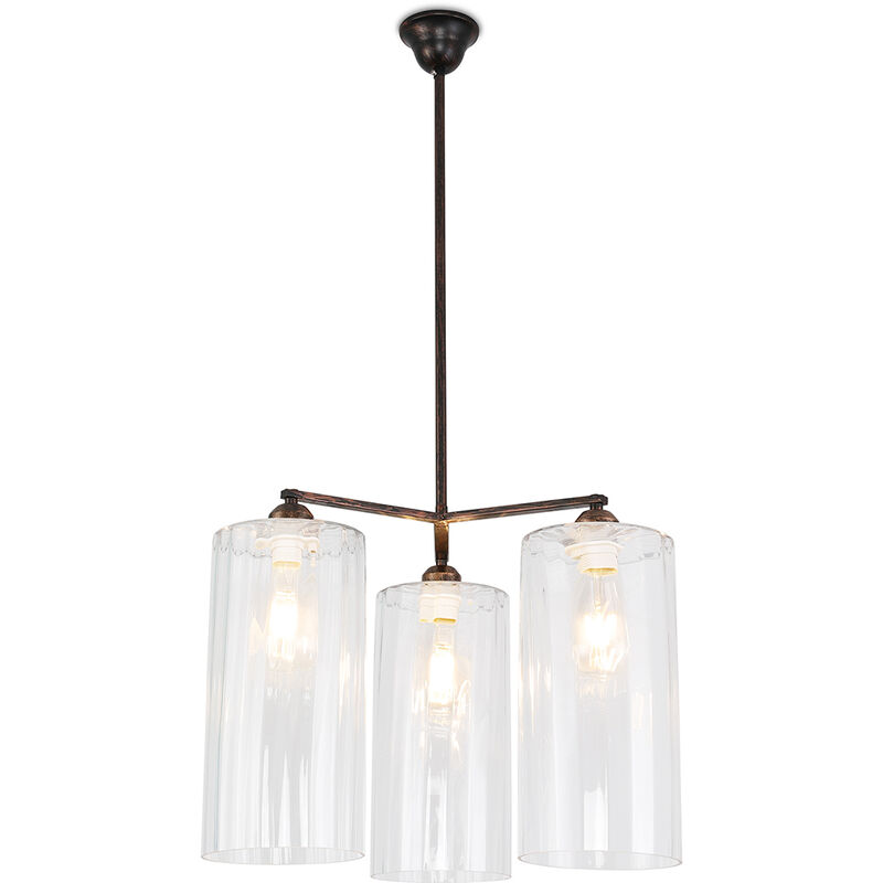 Industrial Style Ceiling Lamp Glass and Metal - Reg Bronze Glass, Metal