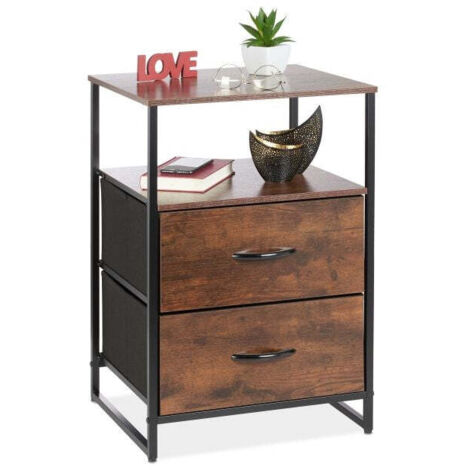 Industrial style night stand with drawer