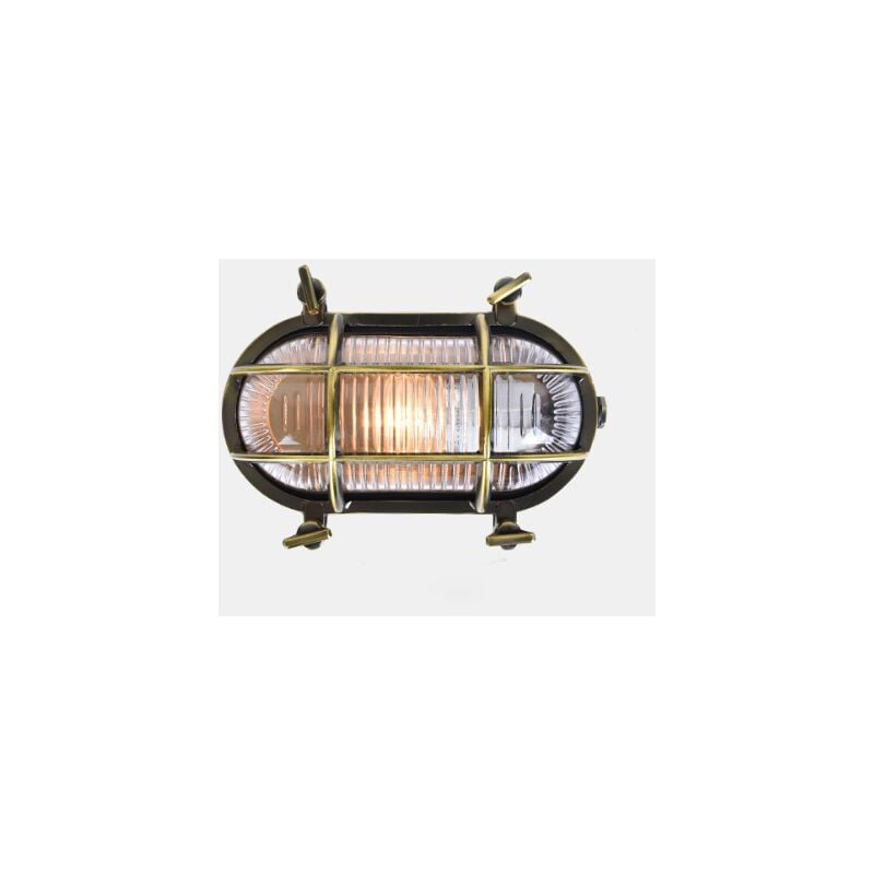 Industrial Style Waterproof and Outdoor Oval Wall Light Restaurant Aisle Corridor Wall Light Ceiling Light Black Gold