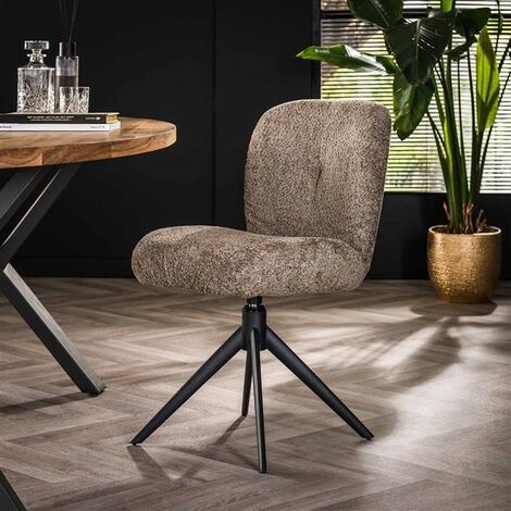 Industrial swivel Dining chair Twirl Boucle Taupe