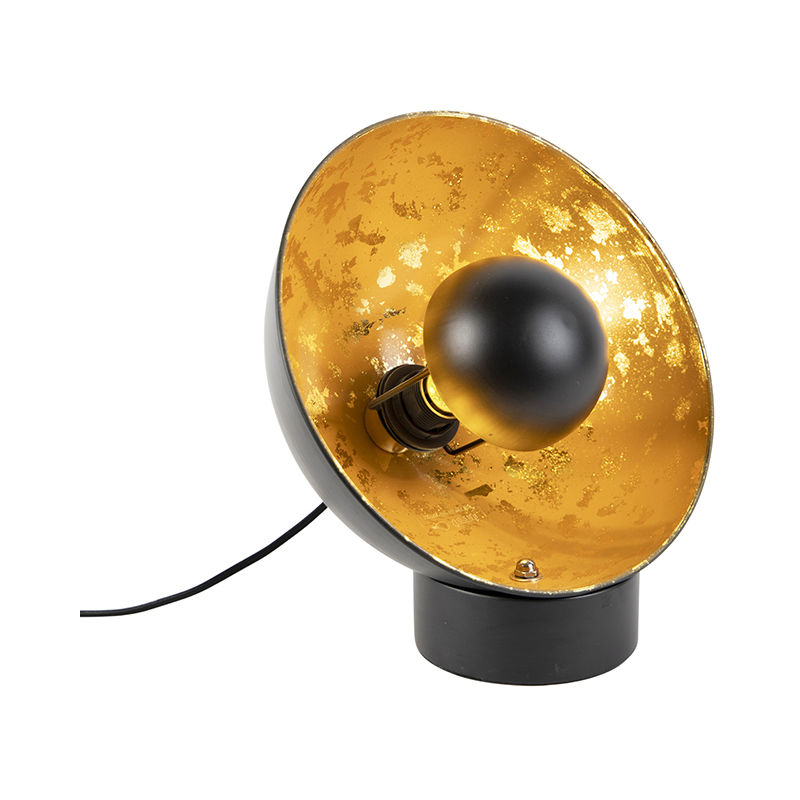 Industrial table lamp black with golden inside - Magna Eglip