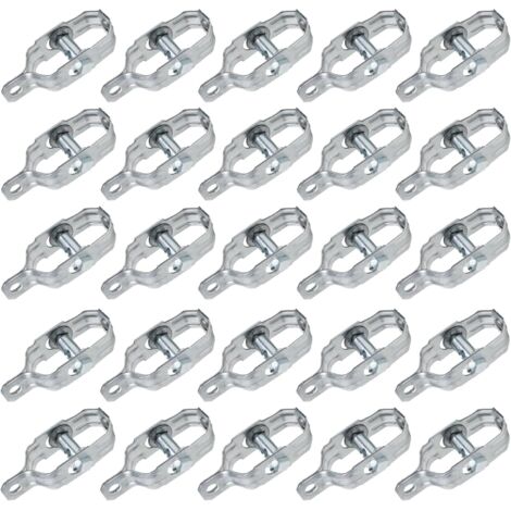 Industrial  Tensor de Alambre de Acero Galvanizado  PACK 25  Tensores para malla de alambre, tela metalica, vallas, cable tensor, alambre galvanizado, emparrados, jardin entre otros usos.