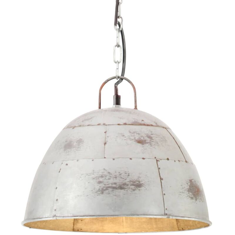Industrial Vintage Hanging Lamp 25 W Silver Round 31 Cm E27 Vidaxl