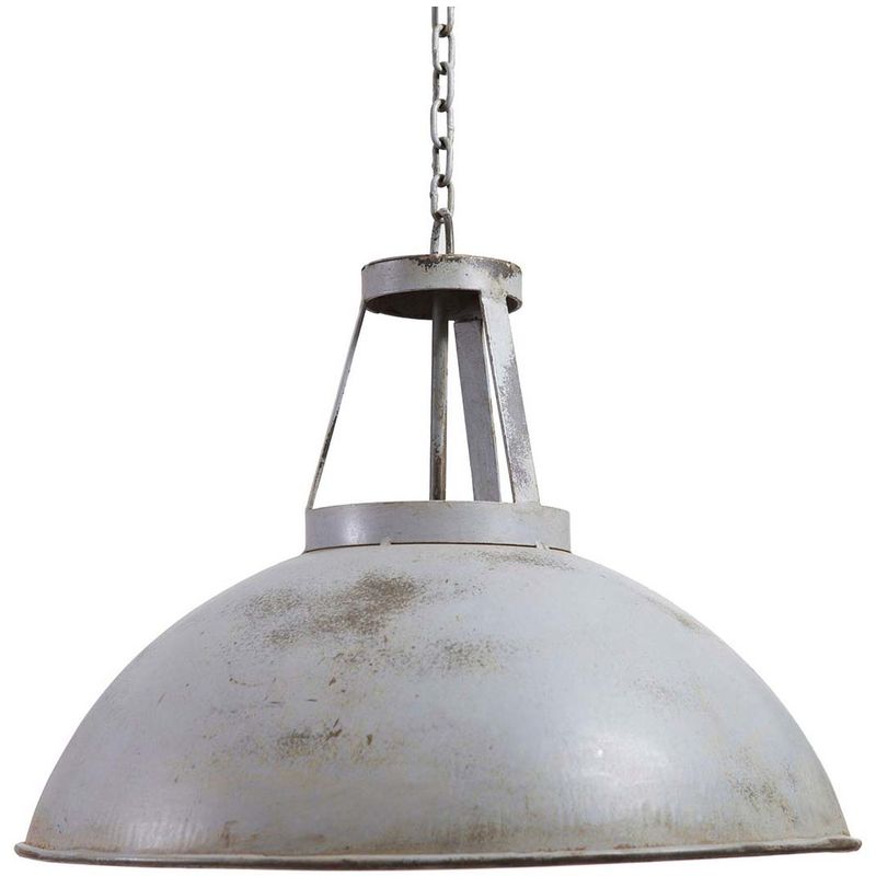 Biscottini - Industrial viron made antiqued white finish W46xDP46xH40 cm sized non electrified suspended chandelier