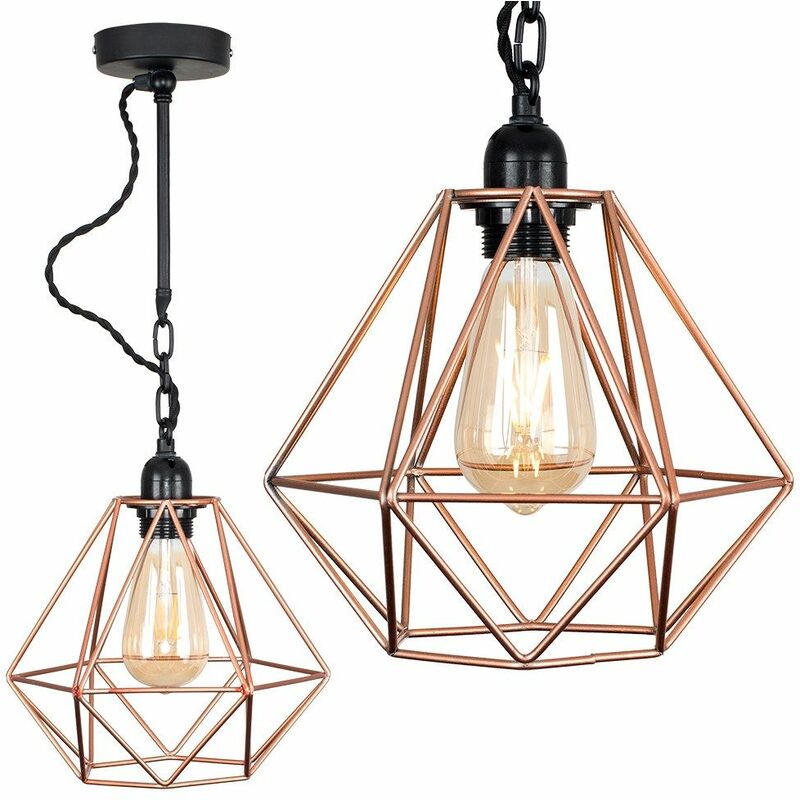 Minisun - Industrial Wall Light with Cage Shade - Copper - No Bulb