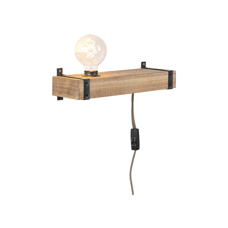 Industrial wall lamp wood USB - Reena