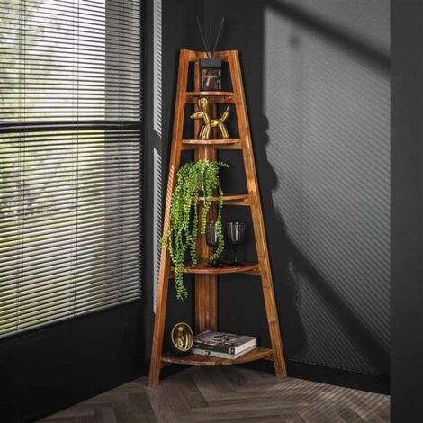 Industrial Wall Shelf Gradient Solid Acacia Wood